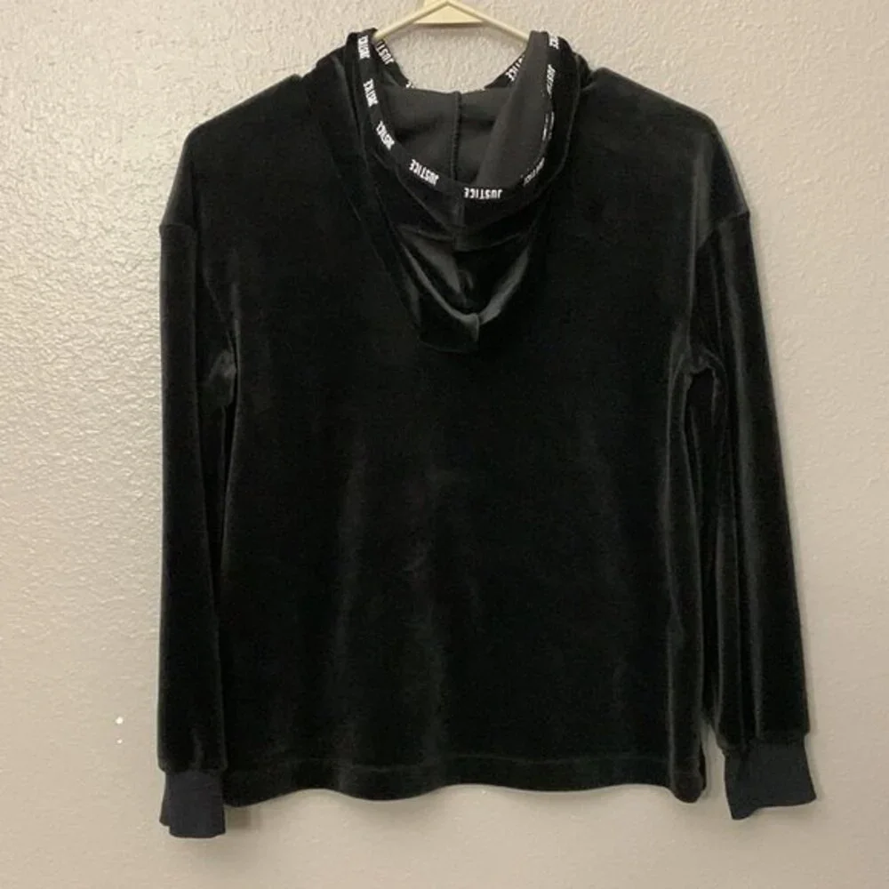Justice Velvet velour Hoodie Pullover size 10 girl